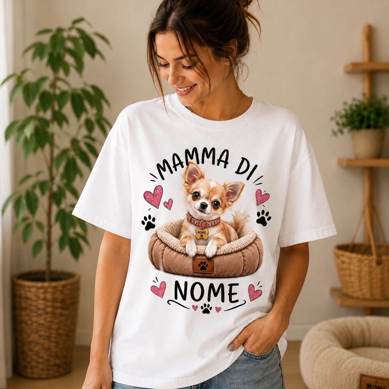 T-Shirt Personalizzata Mamma di Zampa in Cotone